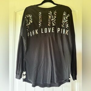 Pink Love Sequin Long Sleeve Shirt